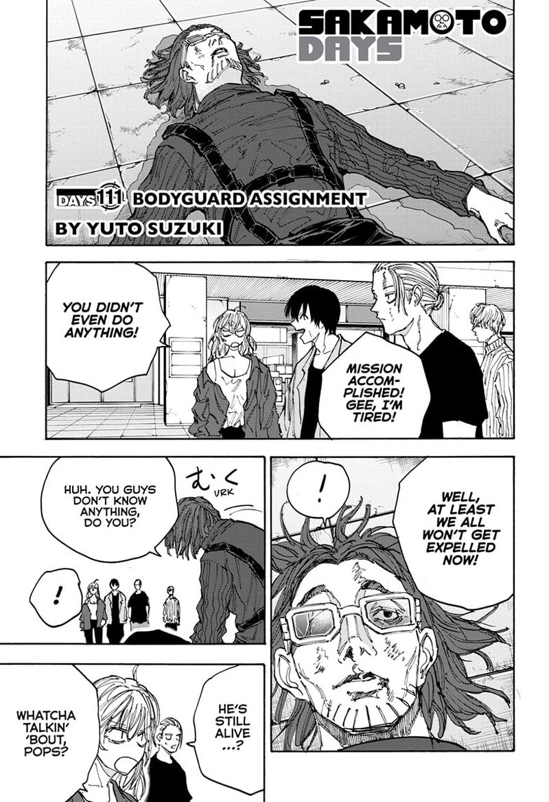 Sakamoto Days Manga Chapter 111 page 1 - Bodyguard Assignment