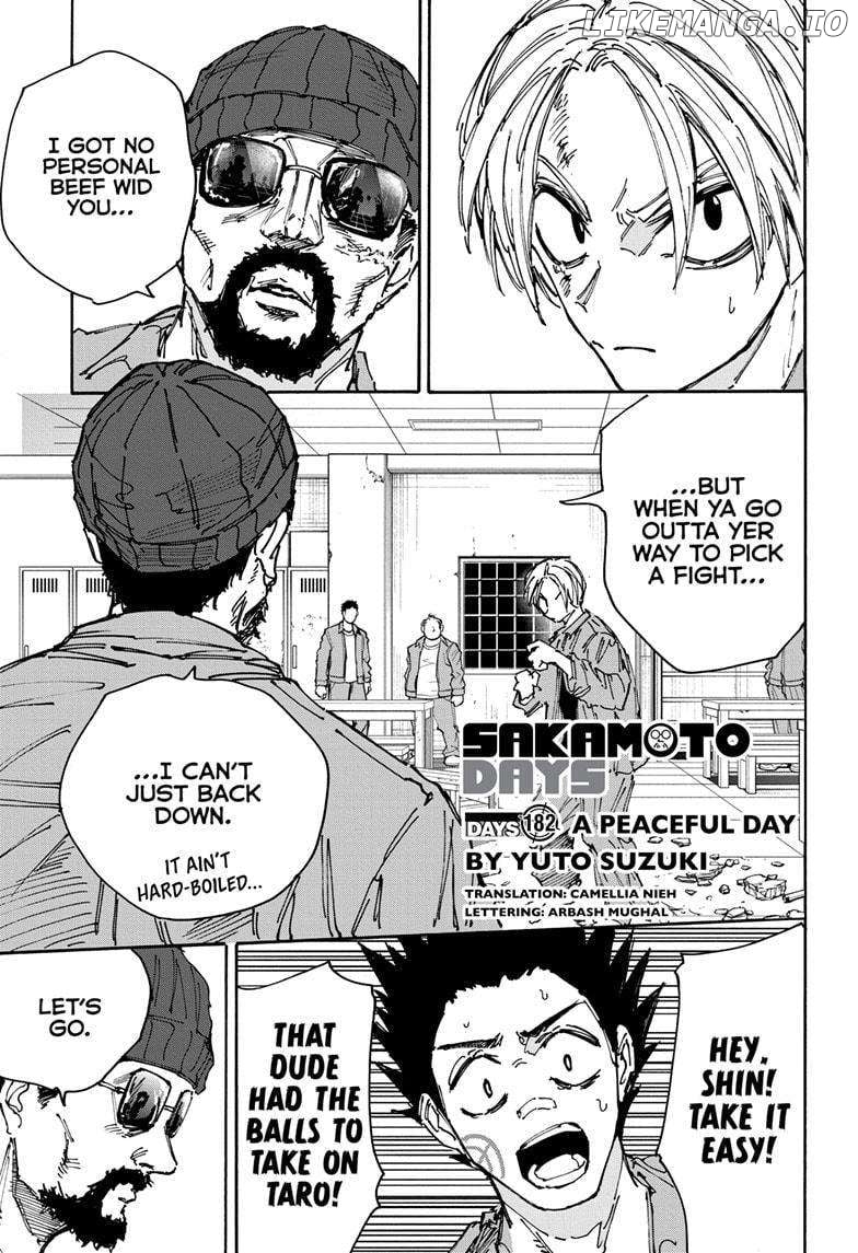 Sakamoto Days Manga Chapter 182 page 1 - A Peaceful Day