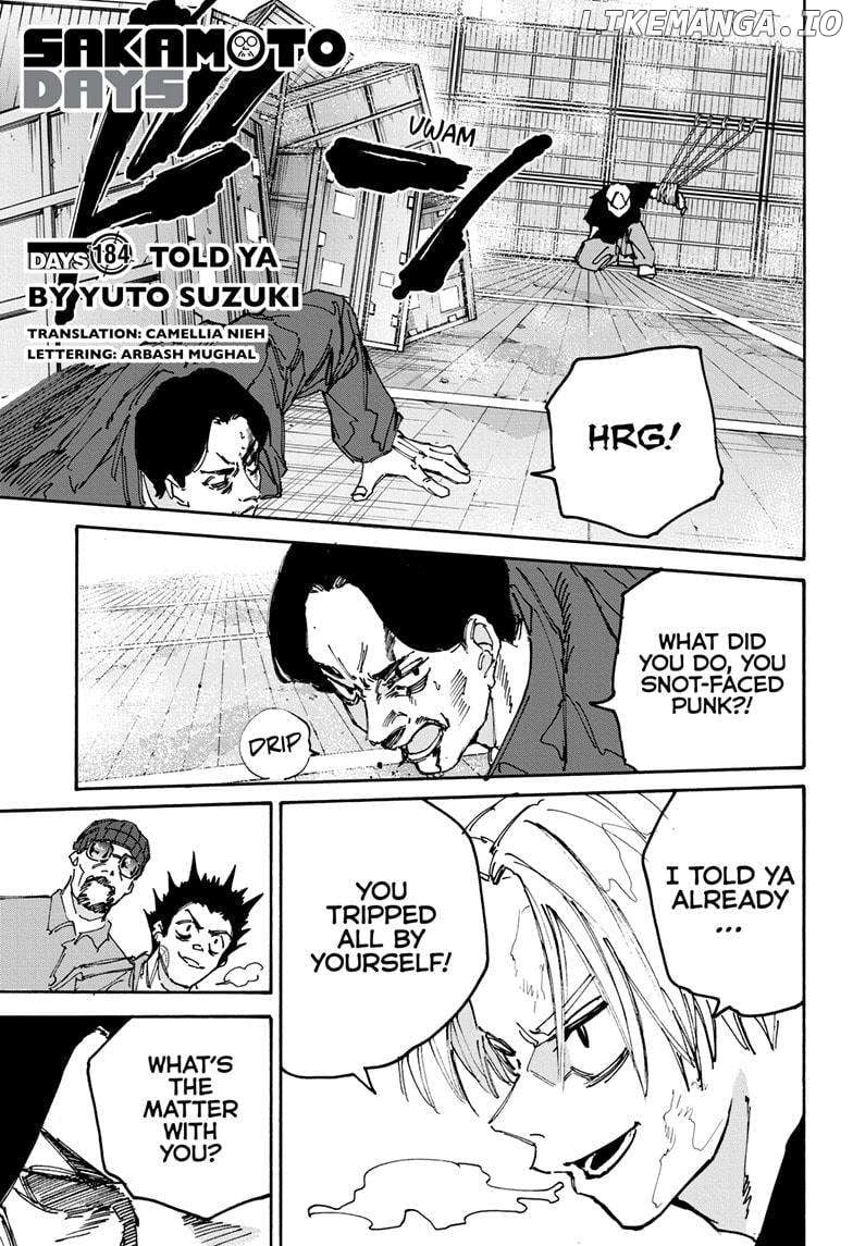 Sakamoto Days Manga Chapter 184 page 1 - Told Ya