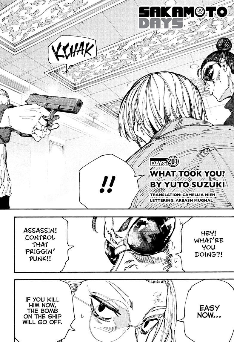 Sakamoto Days Manga Chapter 201 page 2 - What Took You?
