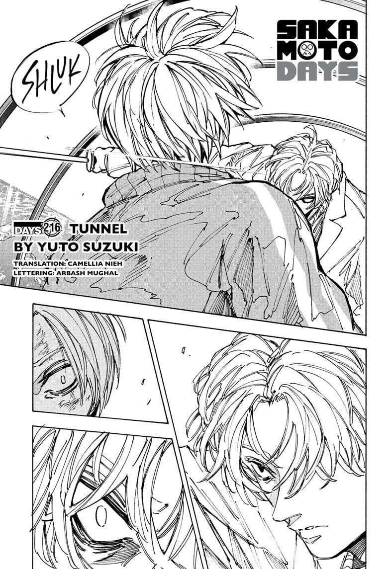 Sakamoto Days Manga Chapter 216 page 1 - Tunnel