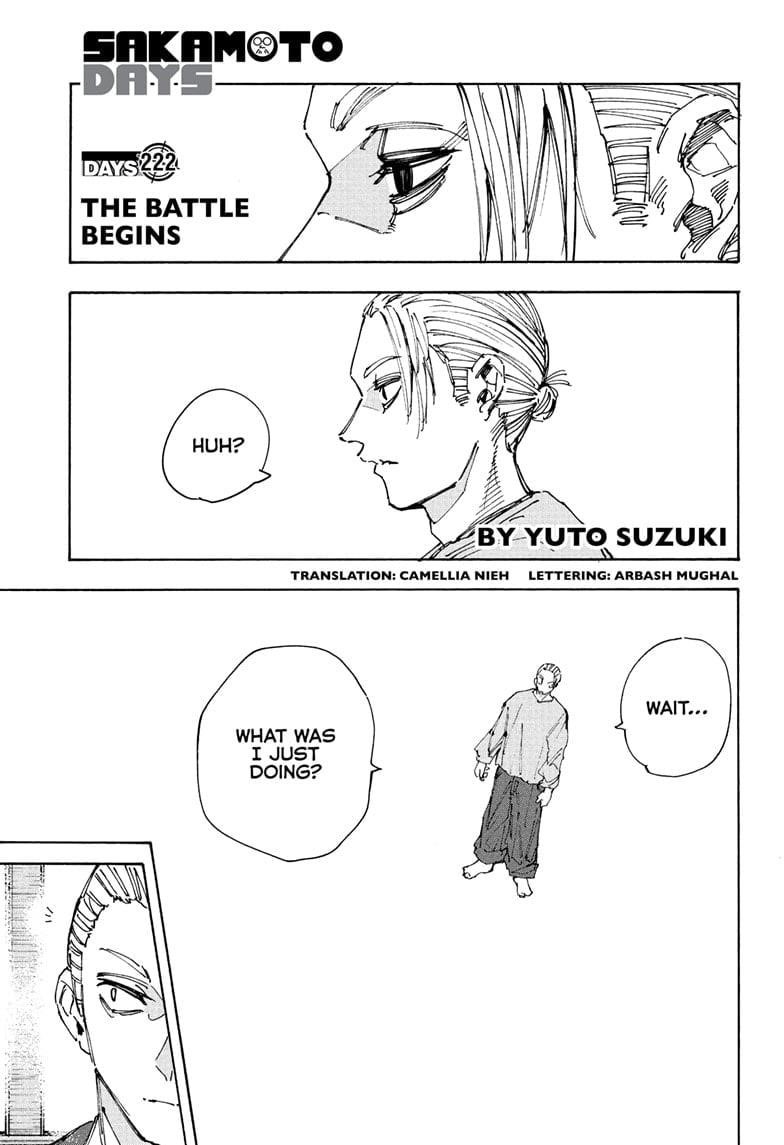 Sakamoto Days Manga Chapter 222 page 1 - The Battle Begins