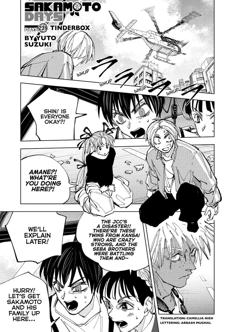 Sakamoto Days Manga Chapter 239 page 1 - Tinderbox