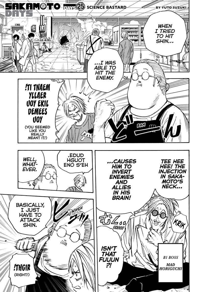 Sakamoto Days Manga Chapter 25 page 1 - Science Bastard