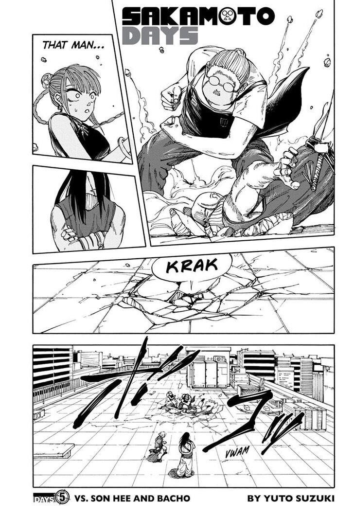 Sakamoto Days Manga Chapter 5 page 1 - Vs. Son Hee and Bacho