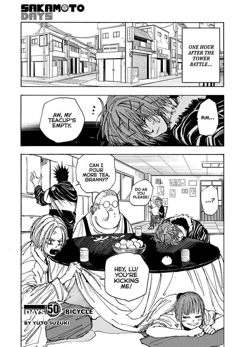 Sakamoto Days Manga Chapter 50 page 1 - Bicycle