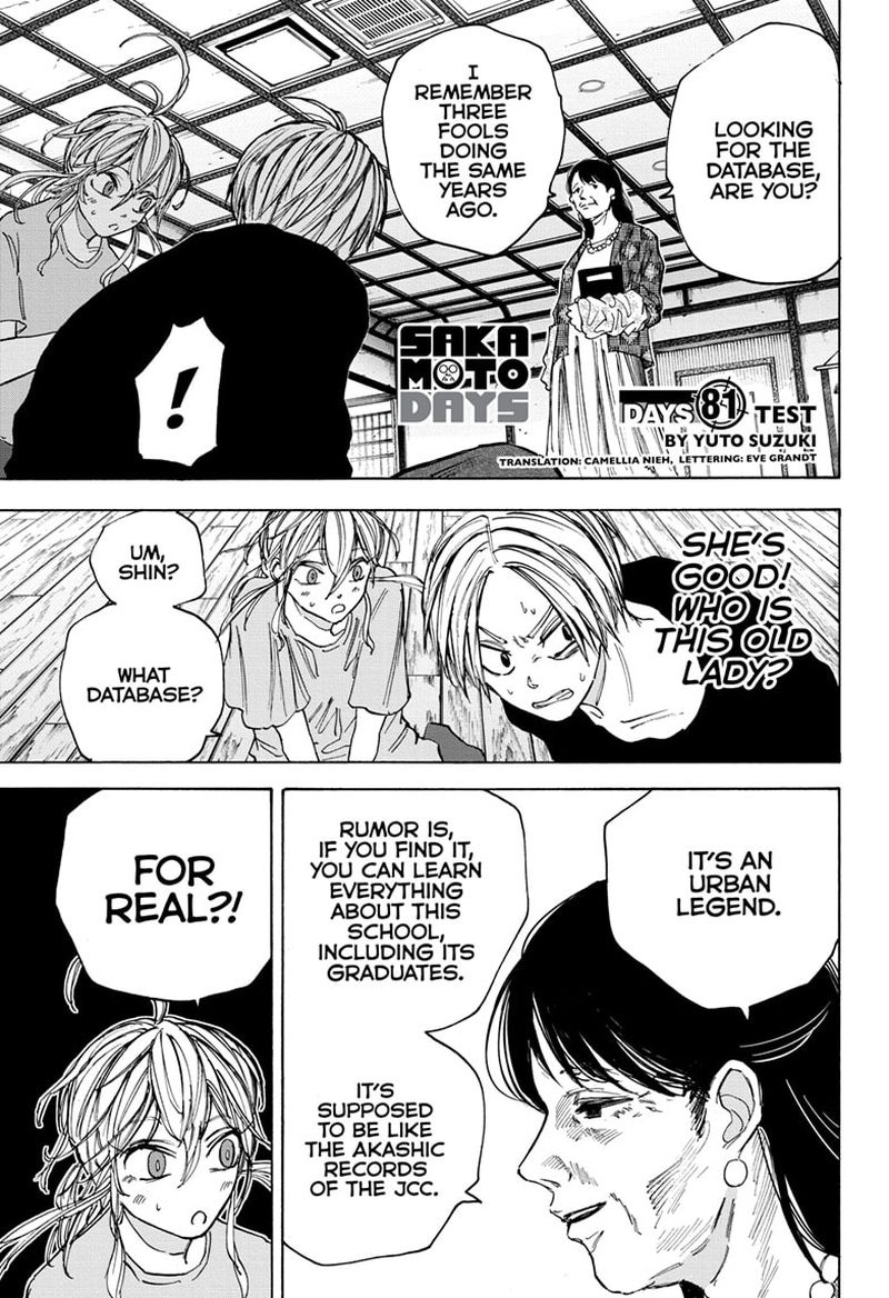 Sakamoto Days Manga Chapter 81 page 1 - Test